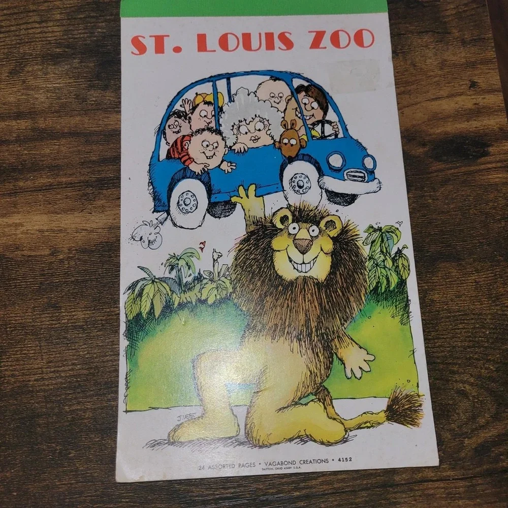 Vintage St. Louis Zoo Stationery Pad UNUSED Vagabond Creations Animal Letter Pap